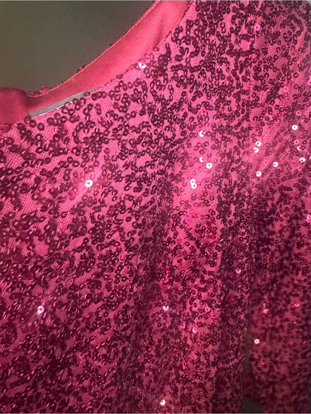 Red Wine Holiday Party Dress Jessica Howard Sequin Midi date night Christmas 10 - Picture 4 of 5